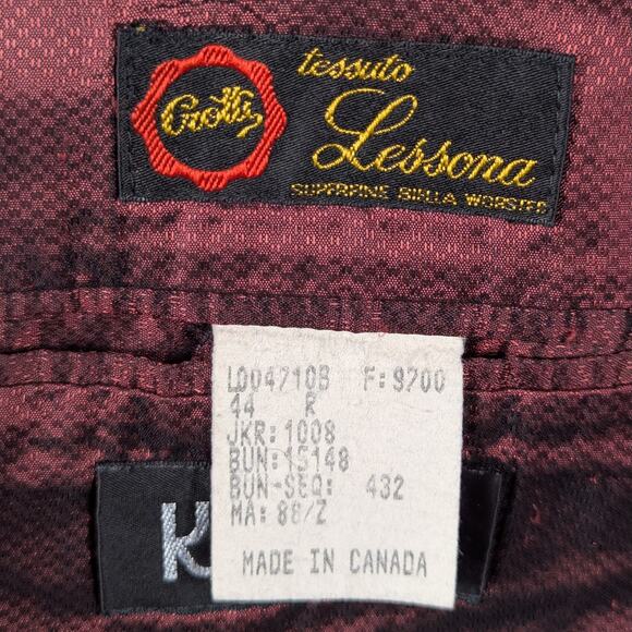 Kasper 44R Blazer Mens Navy Wool Double Breasted Gold Button Made in Canada - Picture 4 of 7